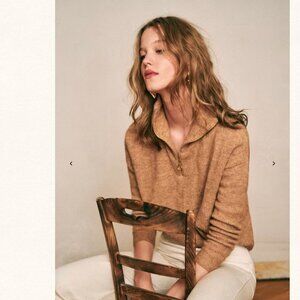 Sezane John Half Zip Jumper Camel